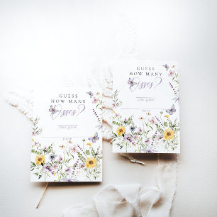 Carte D'accompagnement Beurre violet Fête des mariées Florale Baisers Jeu