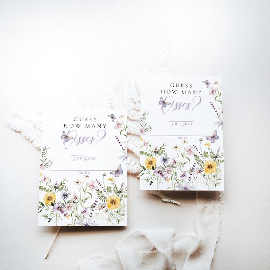 Carte D'accompagnement Beurre violet Fête des mariées Florale Baisers Jeu