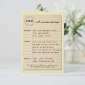 Carte D'accompagnement Bibliothèque M & Mme Hébergement Mariage Livres (Debout devant)