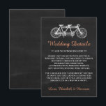 Carte D'accompagnement Bicyclette Tandem Sur Chalkboard Mariage Détail In<br><div class="desc">Ces fiches détaillées sont parfaites pour tout couple qui planifie une fête mariage romantique. Le design est composé d'un arrière - plan à effet de tableau de bord branché avec un design de moto en tandem mignon. Le simple modèle peut être personnalisé pour votre événement spécial et ferait l'article parfait...</div>