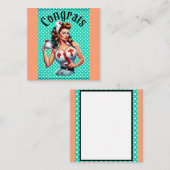 Carte D'accompagnement Bienheureuse infirmière Pinup (Devant / Derrière)
