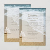Carte D'accompagnement Bienvenue au mariage sur la plage de sable et l'oc (Devant / Derrière)
