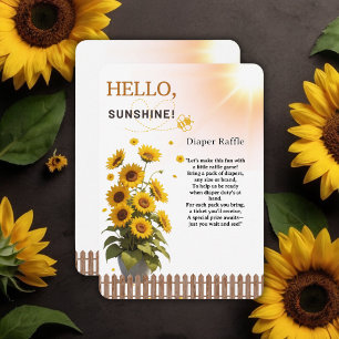 Carte D'accompagnement Bienvenue au thème de Baby Shower Jardin Tournesol
