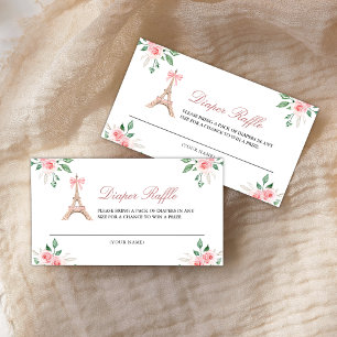 Carte D'accompagnement Bienvenue Bébé French Café Diaper Raffle Fleur Ros