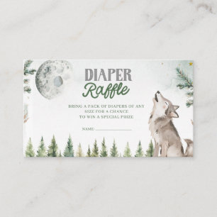 Carte D'accompagnement Bienvenue dans le Pack Forest Wolf Diaper Raffle