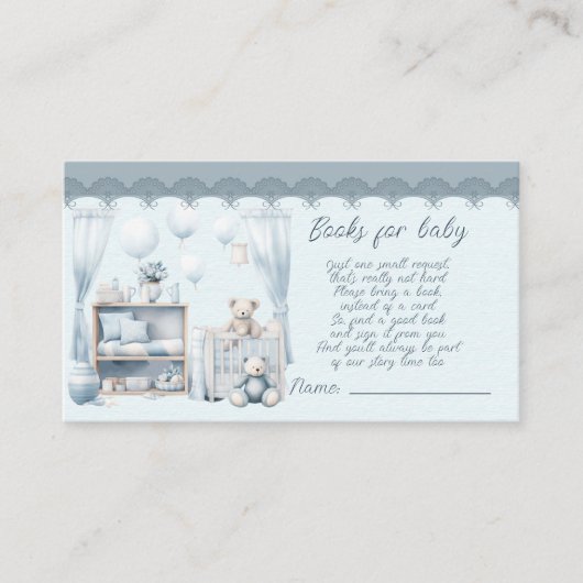Carte D'accompagnement Bienvenue dans un Baby Boy Shower Books for Baby (Devant)