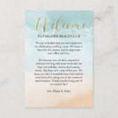 Carte D'accompagnement Bienvenue de mariage de destination de rivage de p (Devant)