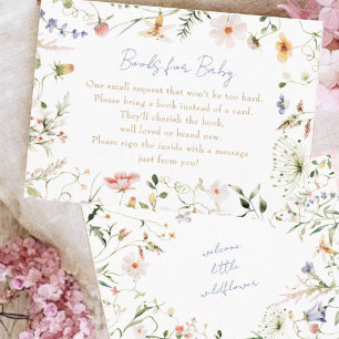 Carte D'accompagnement Bienvenue Petits Livres Fleurs sauvages Pour Boîti