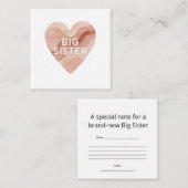 Carte D'accompagnement Big Sister Abstract Heart Enclosure Card (Devant / Derrière)
