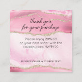 Carte D'accompagnement Bijouterie Merci Or rose Agate (Dos)