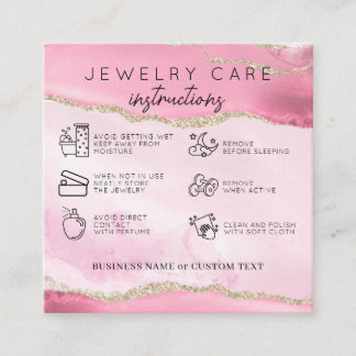 Carte D'accompagnement Bijouterie Merci Or rose Agate