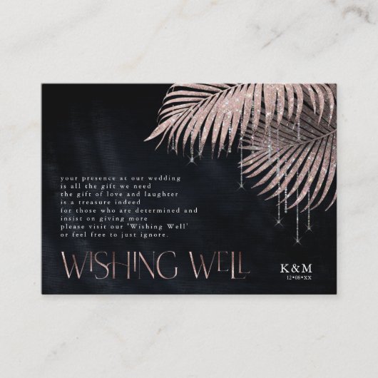 Carte D'accompagnement Bijoux Palm Leaf Wishing Well V2 Rose Gold ID830 (Devant)