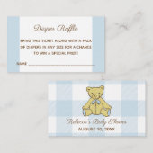 Carte D'accompagnement Billet baby shower Bear Diaper (Devant / Derrière)