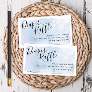 Carte D'accompagnement Billet Baby shower de bonbons Blue Snowflakes