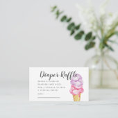 Carte D'accompagnement Billet Baby shower de calamars à glace rose (Debout devant)