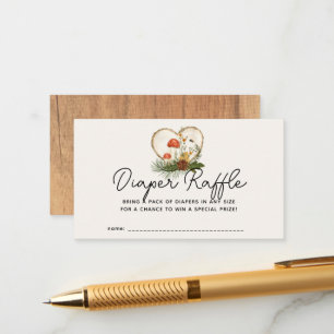 Carte D'accompagnement Billet Baby shower de couches de bois