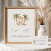 Carte D'accompagnement Billet Baby shower  de couches de Surf côtier