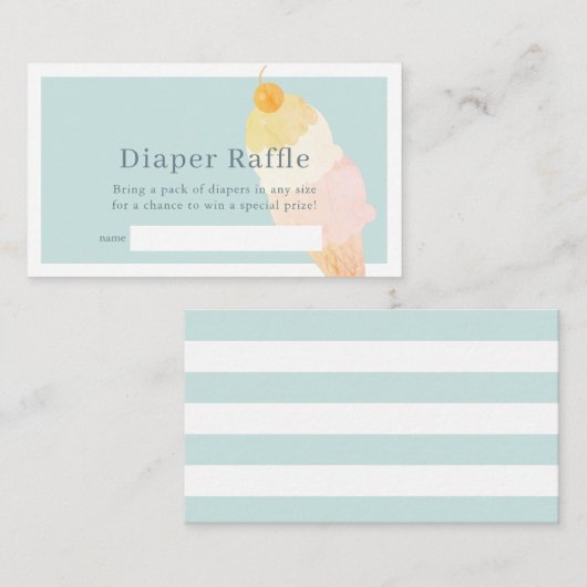 Carte D'accompagnement Billet Baby shower de crème glacée bleue (Devant / Derrière)
