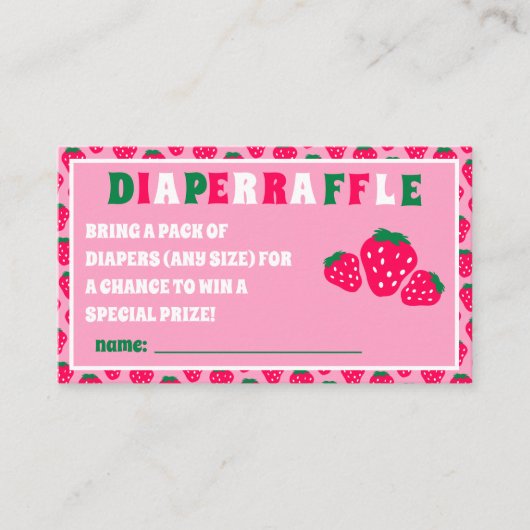 Carte D'accompagnement Billet Baby shower de fraise de fraise (Devant)