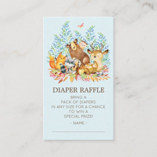 Carte D'accompagnement Billet Baby shower de lessive pour animaux de bois (Devant)