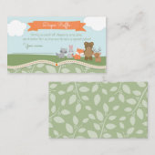 Carte D'accompagnement Billet Baby shower de lessive pour animaux de bois (Devant / Derrière)