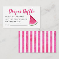 Billet Baby shower de pastèque rose