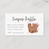 Carte D'accompagnement Billet Baby shower Déchets de d'ours rose (Devant)