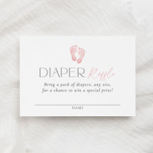 Billet Baby shower Déchets Pink Footprint
