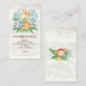 Carte D'accompagnement Billet Baby shower Déchets Safari Jungle (Devant / Derrière)
