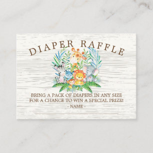 Carte D'accompagnement Billet Baby shower Déchets Safari Jungle