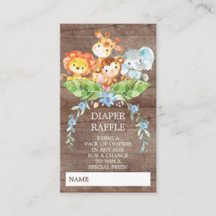Carte D'accompagnement Billet Baby shower Déchets Safari Jungle