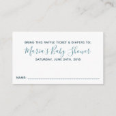 Carte D'accompagnement Billet Baby shower doré turquoise (Dos)