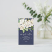 Carte D'accompagnement Billet Baby shower floral Rose blanche Reflets (Debout devant)