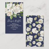 Carte D'accompagnement Billet Baby shower floral Rose blanche Reflets (Devant / Derrière)