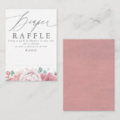 Carte D'accompagnement Billet Baby shower floral rose Dusty (Devant / Derrière)