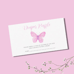 Carte D'accompagnement Billet Baby shower Papillon rose Refle