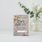 Carte D'accompagnement Billet baby shower Repas de Queue Fleur Bois Lumiè (Debout devant)