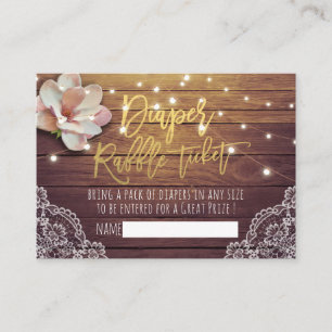 Carte D'accompagnement Billet baby shower Repas de Queue Floral Bois clai