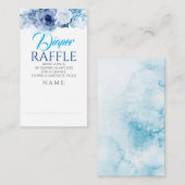 Carte D'accompagnement Billet Bleu Fleurs Élégant Déchets Raffle (Devant / Derrière)