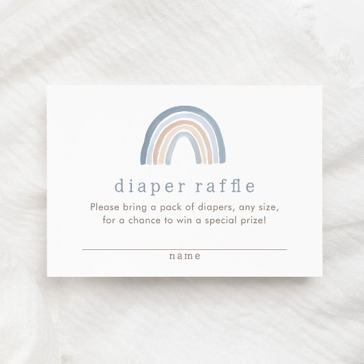 Carte D'accompagnement Billet bleu Neutre Boho Rainbow Diaper Raffle