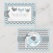 Carte D'accompagnement Billet Blue Elephant Bird and Diaper Raffle (Devant / Derrière)