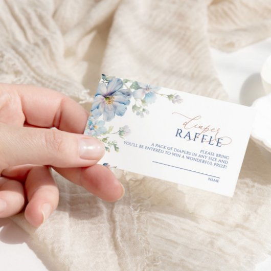 Carte D'accompagnement Billet Blue Hydrangea & Rose Diaper
