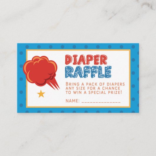 Carte D'accompagnement Billet Blue Super Baby Diaper Raffle (Devant)