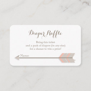 Carte D'accompagnement Billet Boho Baby shower rose et GreyDiaper