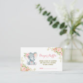 Carte D'accompagnement Billet Boho Rose Floral Elephant Raffle (Debout devant)
