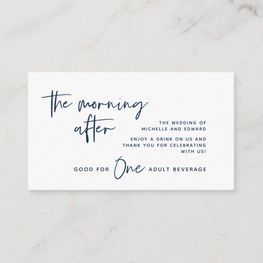 Carte D'accompagnement Billet Boisson, Boisson Adulte, Le Matin Après (Devant)