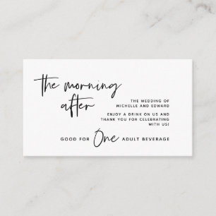 Carte D'accompagnement Billet Boisson, Boisson Adulte, Le Matin Après