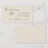 Carte D'accompagnement Billet Boisson, Boisson Adulte, Le Matin Après (Devant / Derrière)