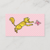 Carte D'accompagnement Billet chaton papillon rose papillon points de cou (Dos)
