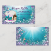 Carte D'accompagnement Billet chic Brunette Sirène Roulette (Devant / Derrière)